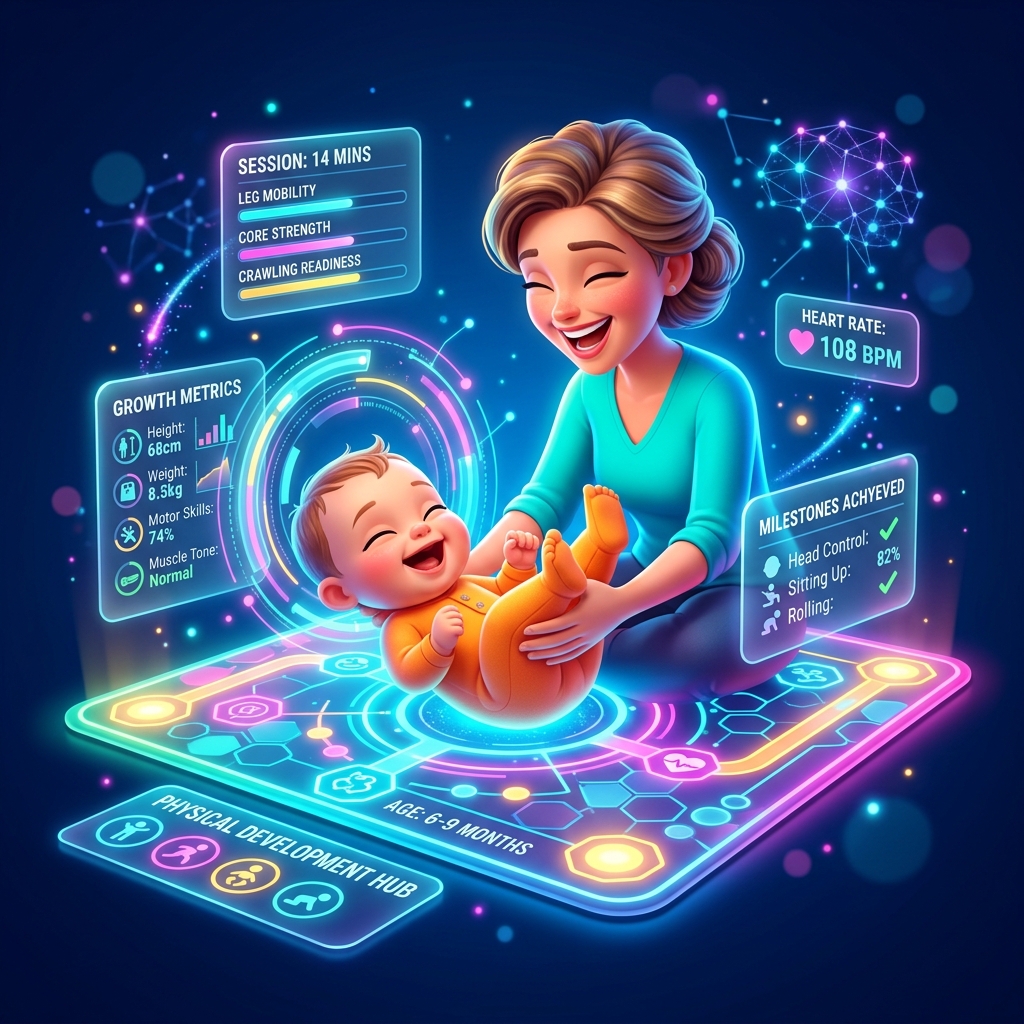 Anak-anak futuristik belajar interaktif